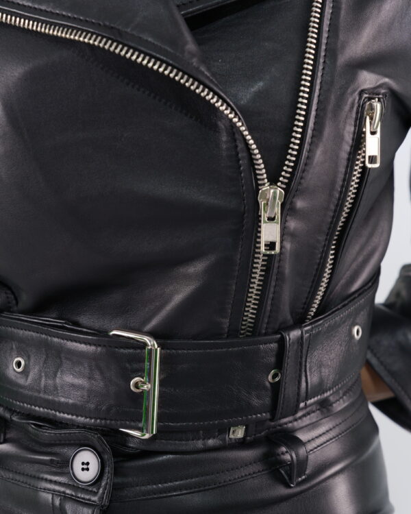 Blouson Court Bouffi Oversized Perfecto en Vrai Cuir (Cropped Perfecto Jacket)