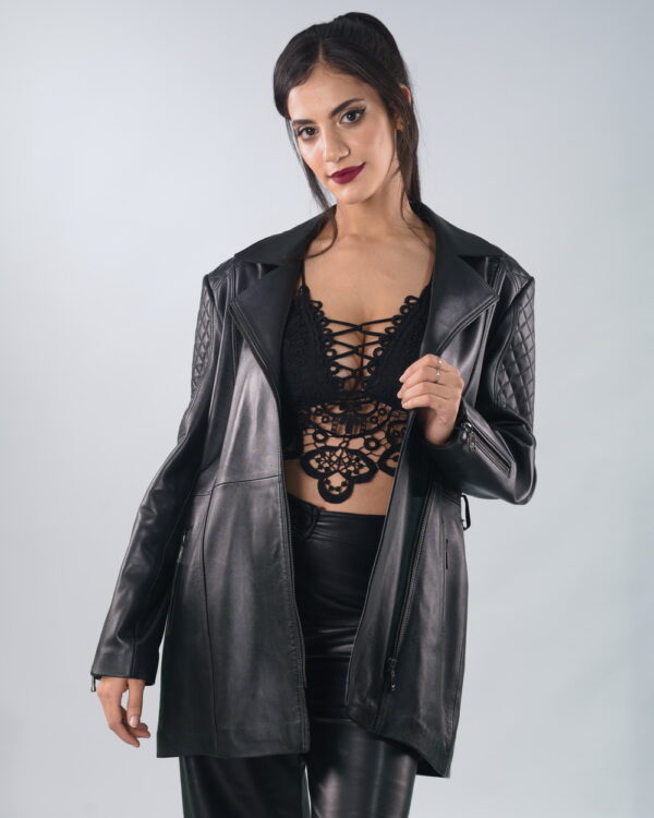 Blouson Perfecto Long en Vrai Cuir (Perfecto Jacket)