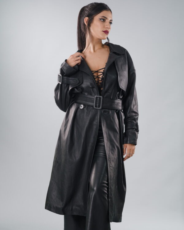 Manteau Trench en Vrai Cuir (Trench Coat)