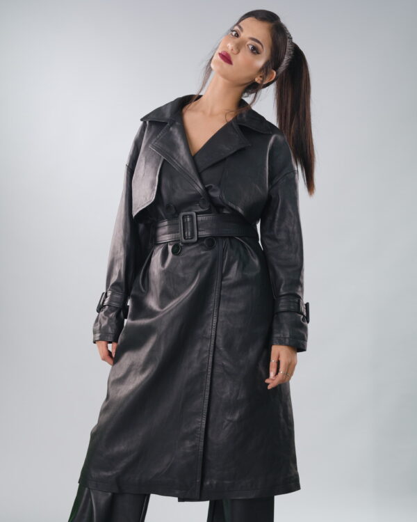 Manteau Trench en Vrai Cuir (Trench Coat)