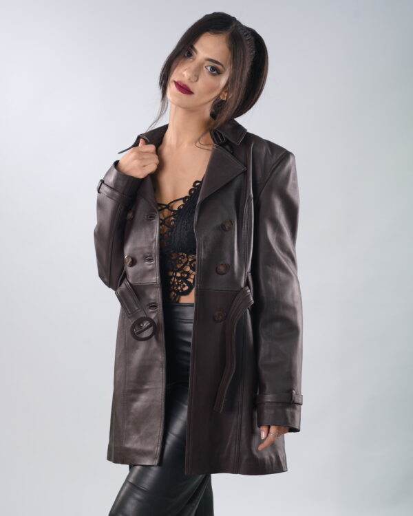 Manteau Trench en Vrai Cuir (Trench Coat)